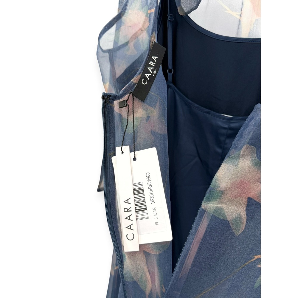NWT CAARA Alette Maxi Halter Dress in Navy Flutter - Size Medium - Picture 12 of 12